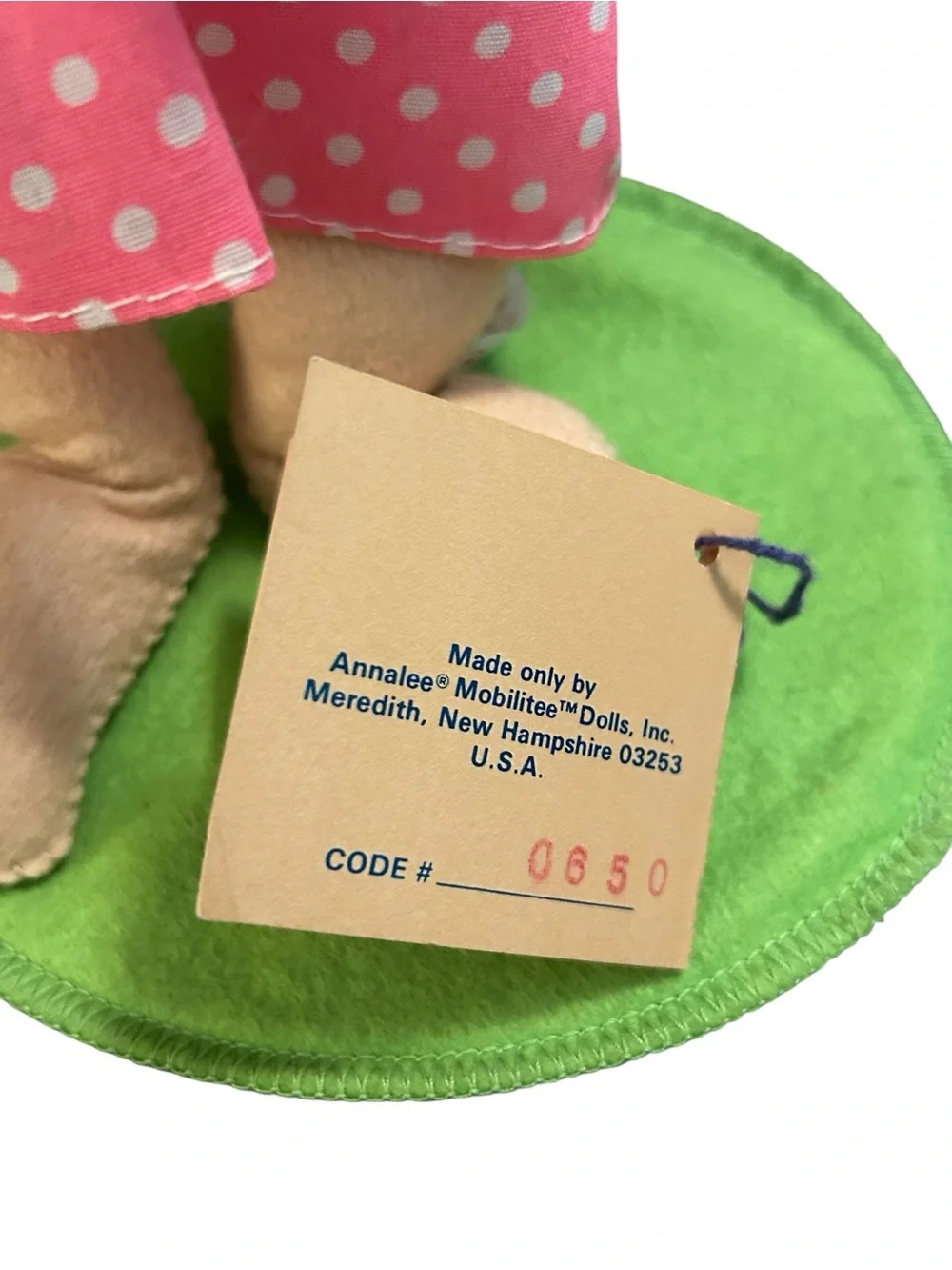 Vintage ‘89 Annalee Bunny Doll Country Girl W Strawberries Collectible 0650 EUC